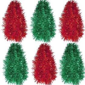 B0dhtl5tbn Shappy 90ft 6 Rolls Red Green Tinsel Garland Christmas Tree Decor Glitter Metal