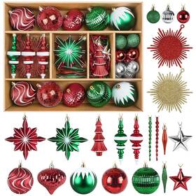 Shareconn 977666475616 80pcs Christmas Balls Ornaments Set Contemporary Luxury Gift