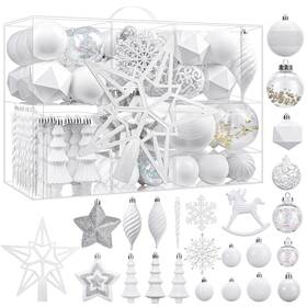 Sh-100ct Shareconn 100pcs Christmas Tree Decorations Ornaments Set Shatterproof Plast