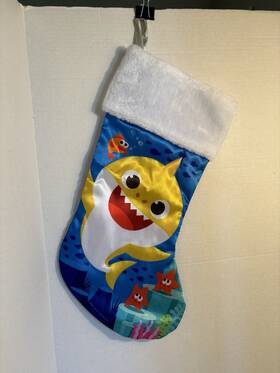 5607668 Shark Nickelodeon Pinkfong Baby Christmas Holiday Blue Stocking Fish 18 Inch New