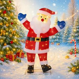 Shintenchi 810195523150 3ft Lighted Christmas Santa Claus Outdoor Popup Holiday Decoration With 80 L