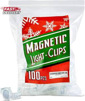 Signs Authority 313109353381 100 Pack Extra Strong Magnetic Christmas Light Clips -