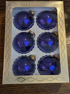Silvestri 000525793081 Vintage Magic Of Mercury Glass Blown Christmas Ball Ornaments 6 Purple