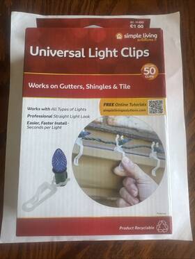 Simple Living 712050 New 50 Universal Christmas Holiday Party Light Clips Gutter Shingle And Tile. Led