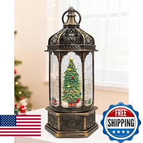 B0f8vk3tfr Sinofayar Large Christmas Snow Globes Light Up Lantern With 8 Songs 13 Inch Tree &