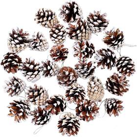 Ornaments-3 Sirogogo 988487758871 24 Pieces Christmas Pine Cone To 4cm Natural Pinecones With Str Inch