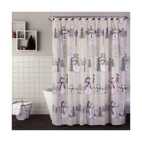 Skl Home 036326600457 Christmas/winter Snowman Land Shower Curtain And 12pc Hook S... Fast Ship