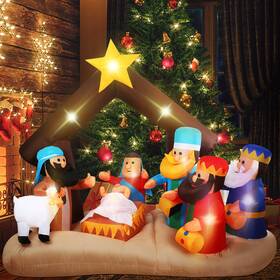 Iu-sosation-433 Sosation 6.5 Ft Christmas Inflatable Nativity Scene Decoration Jesus Blow Up