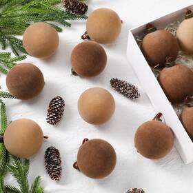 Nl-sotiff-2688 Sotiff Christmas Tree Decorations 2.4 Inch Velvet Balls Ornaments B