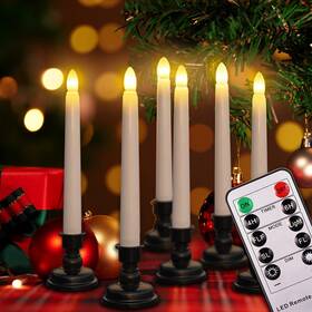 Ld006 Soulbay 6pcs Christmas Decorations Window Candles 7.9inch Battery Operated Fl