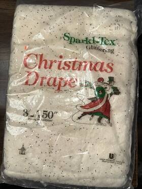 Sparkl-tex 077156002004 Vintage Glittering Old World Santa Christmas Drape 32 Inch X 50 Made Usa