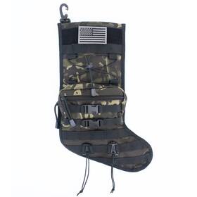 Speed Track 664832323463 Tactical Christmas Stocking With Flag Patch Molle Webbing Zip Pocket