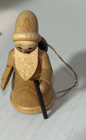 Spielwarenmacher G Nther E.k. 199/267 Rare Wooden Santa Claus Christmas Ornament 7.5 Cm Erzgebirge Seiffen Pre Owned