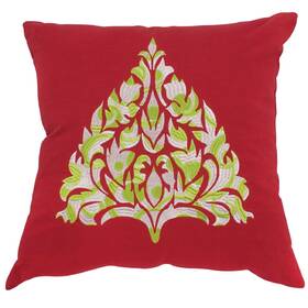 8501-053 Split P Tannenbaum Tree Christmas Red Holiday Embroidered 16 Inch Accent Throw Pillow