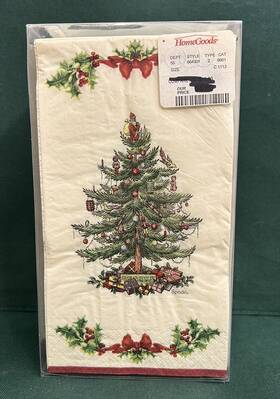 Spode 082272655041 2006 Christmas Tree Paper Dinner Guest Napkins - 40 3 Ply 15 3/4 Inch L Nib