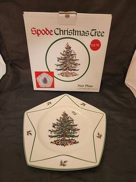 S3324-a2 Spode 092764029779 Christmas Tree Star Porcelain Plate Made In England 9 Inch With Box Euc