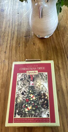 1622524 Spode Christmas Tree Multicolor Led Ornament Earthenware And Glass New B1076