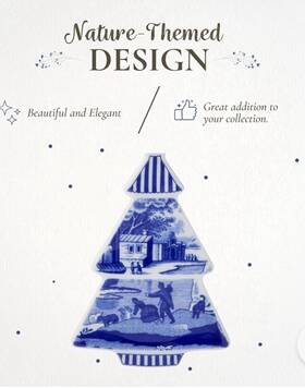 1797970 Spode Blue Italian Tree-shaped Ornament Festive Christmas Holiday Hanging Decor