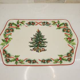 Spode 749151497474 Annual Dessert Tray 2010 Christmas Tree Yearly Collection Small Orig. 40