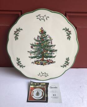 Spode 749151497498 New Christmas Tree 9 Inch Trivet Cheese Dish Holiday Seasonal Decor Buffet