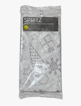 Spritz Idc-001462-01-061-0494 Christmas Tablecloth Color Your Own Table Cover 54x84 Winter Party Craft