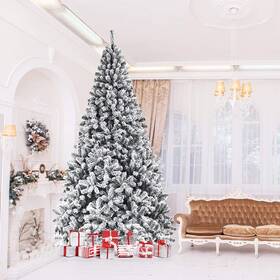 Spsupe 654876555463 Artificial Christmas Tree Premium Pvc Xmas Full Flocked Snow Pine With