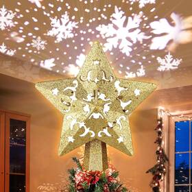 St-care 765934290575 Christmas Tree Topper Projector Led Star 9.45 8.27 3.35inches Gold