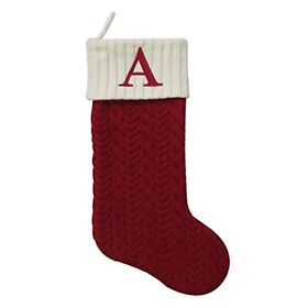 Sns-192-b017wnblsw St. Nicholas Square 21 Inch Cable Knit Monogram Christmas Stocking Embroidered A