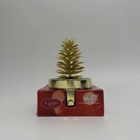 St Nicholas Square 400201939411 New Gold Color Pinecone Stocking Holder Christmas Decor
