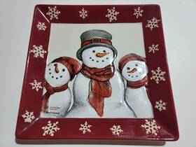 St. Nicholas Square 400341568755 Snowman Christmas Serving Dish Called Yuletide 10 Inch X10