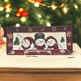 St. Nicholas Square 400381916974 Yuletide Snowmen Cookie Treat Tray Platter Christmas Holiday