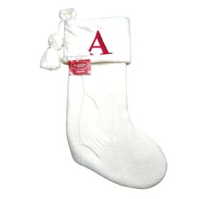 St. Nicholas Square 400747909947 21 Inch White Knitted Initial A Monogram Christmas Stocking