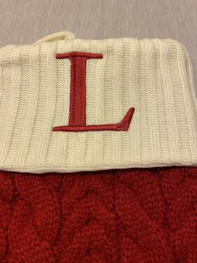 St. Nicholas Square 400786637801 Cable Knit Monogram Initial L Christmas Stocking Embroidered