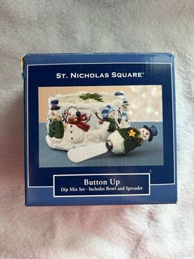 St. Nicholas Square 400884086860 4.5 Inch Ftbutton Upft Christmas Snowman Dip Mix Set
