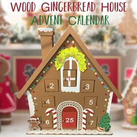 St. Nicholas Square 400919331187 Wooden Advent Calendar Gingerbread House 25 Doors Christmas