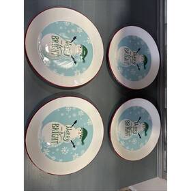 St. Nicholas Square 400994185217 Set Of 4 Kohls Christmas Snowman Dinner Plates