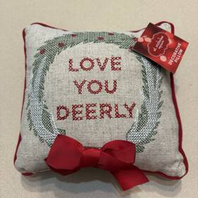 73277 St. Nicholas Square Nwt 2018 Decorative Christmas Pillow 9 Inch X9 Love You Deerly