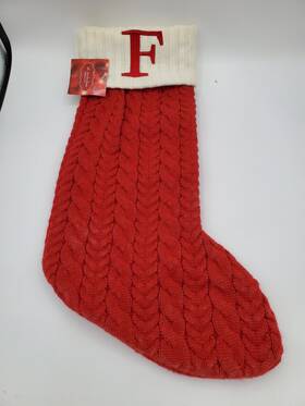 St Nicholas Stocking 400661735967 St. Square 21 Inch Cable Knit Monogramed F Christmas - New With Tags