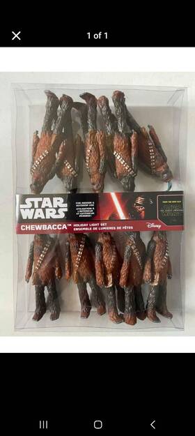 Star Wars 086131305726 Chewbacca Holiday String Lights Set Brand New Christmas