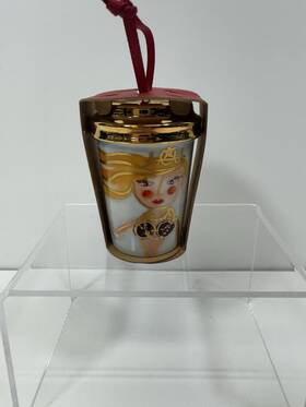 011077570 Starbucks Siren Ornament Cup 3 Inch Mermaid New Ceramic Vintage 2015 Christmas