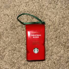 Starbucks 762111161345 2016 Holiday Christmas Blend Red Coffee Bag Tree Ornament Dead Stock