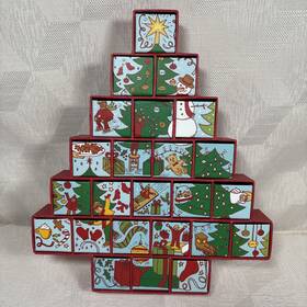 Starbucks 762111690647 2005 Christmas Tree Advent Calendar 24 Drawers Empty 10 Inch X 12 Vtg