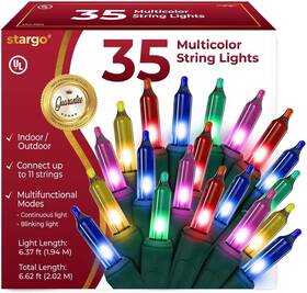 Esd-35 Stargo A Warm Multi Color Christmas Lights - 6.3 Ft String Of 35 Incandescent Mini Bulbs