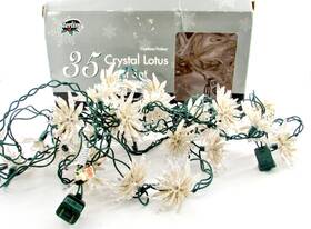 Sterling 017816121744 Crystal Glitter Lotus Christmas Wedding Event String Lights 14 Ft White