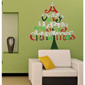 Stickalz Llc 724999571463 Full Color Christmas Tree Decal Sticker Colored