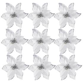 L1732387jw5ncl8 Stobok White Poinsettia Christmas Decorations For Tree Holiday Party