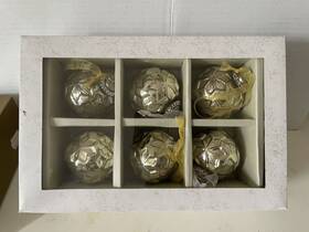 Stpgoods 689860921184 Set Of 6 Glass Christmas Ornaments Bauble Silver