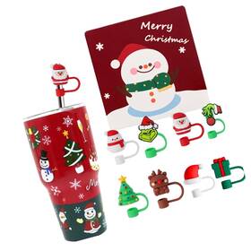 Strendier 717235859081 Christmas Halloween Straw Covers Cap Compatible With Stanley Cup 30 40 Oz Si