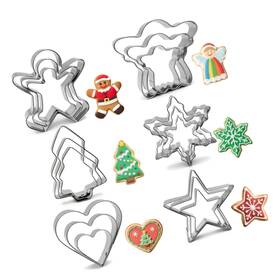 Qzsdj18p Strendier Christmas Cookie Cutters Set - 18 Pieces 6 Shapes Gingerbread Man Christma