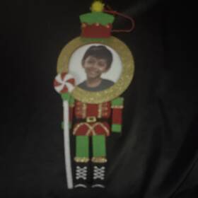 8479-2035-07 Studio Decor Nutcracker Felt Photo Frame Ornament Christmas Artist Designed